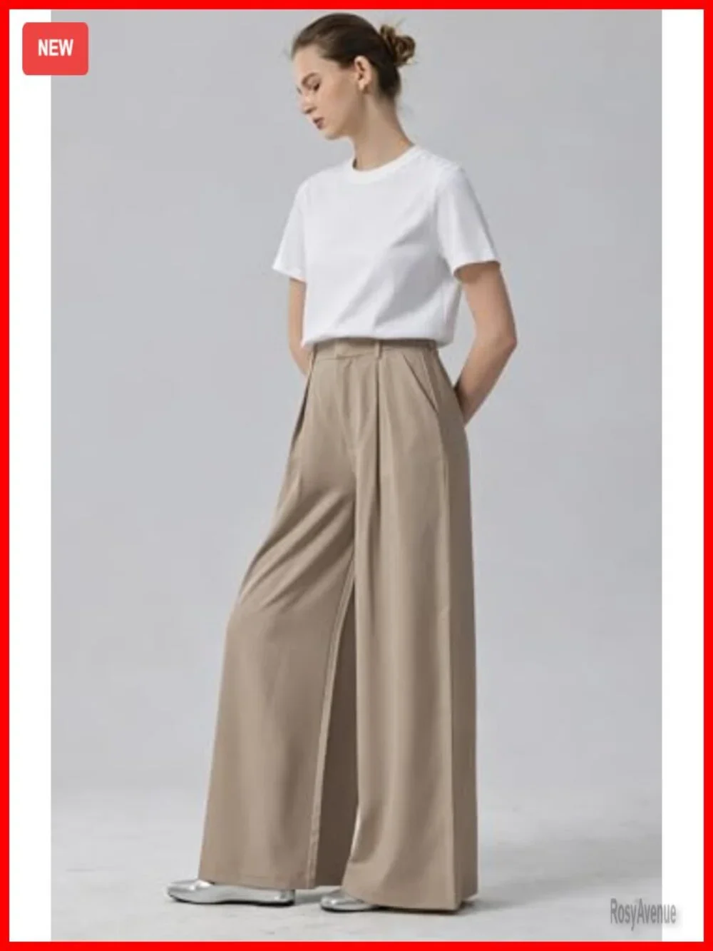 Women High Waist Wide Leg Palazzo Pants Trousers Cargo